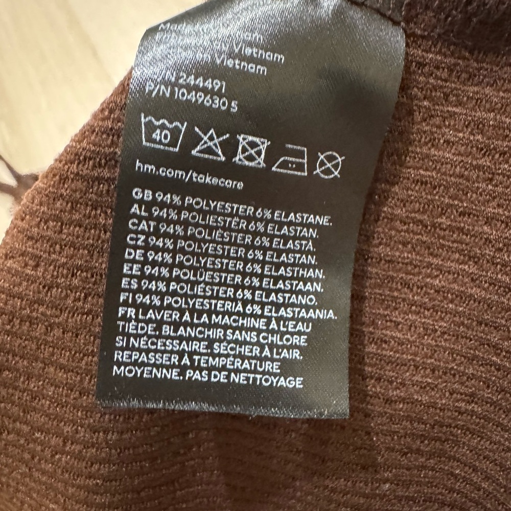 H&M Chocolate Brown Ribbed Bodycon Dress - Picture 6 of 9